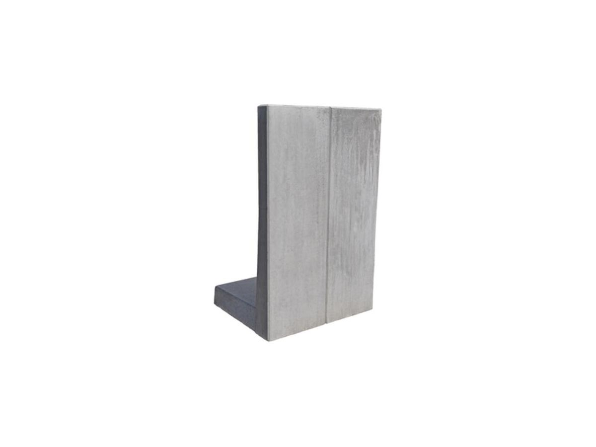 Winkelplatte EXACTA 180/100 L 49 cm - Typ 2, grau glatt
