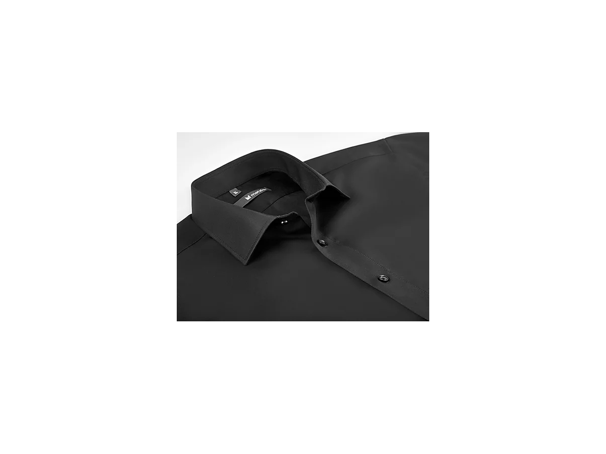 Herren Hemd STC kurzarm Grösse 36 (XS) - 0500-schwarz, RegularFit Smellproof-Plus