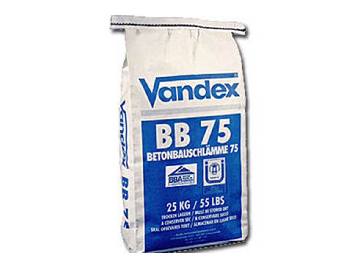Betonbauschlämme Vandex BB 75 à 25 kg - Dichtungsmörtel, gebrauchsfertig, grau