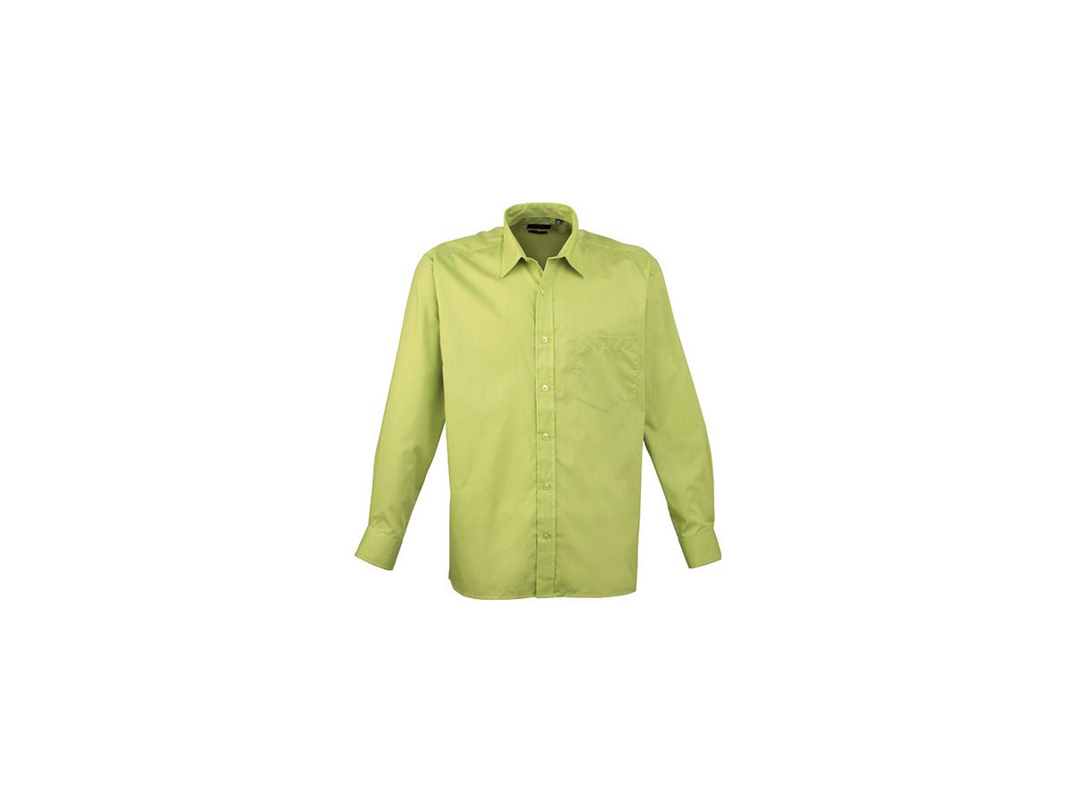 Poplin Long Sleeve Hemd, lime - Premier Workwear Herren Gr. 43/XL