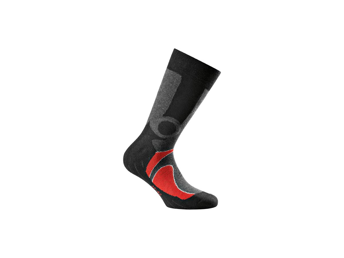 Trekking Socken Duopack - 42 cm lang, schwarz/grau/rot