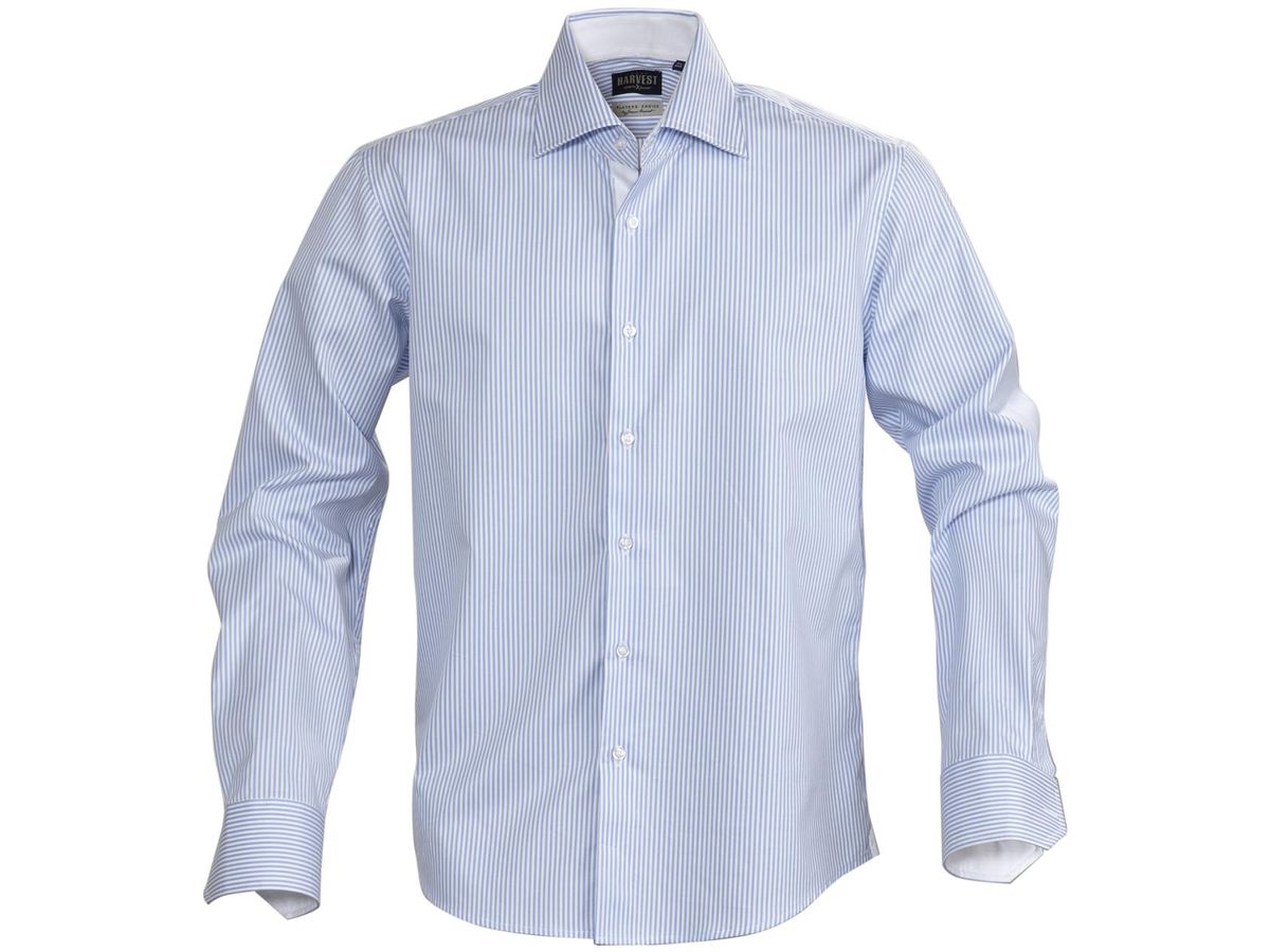 HARVEST RENO hochwertiges Herrenhemd S - hellblau, 100% gekämmte Baumwolle