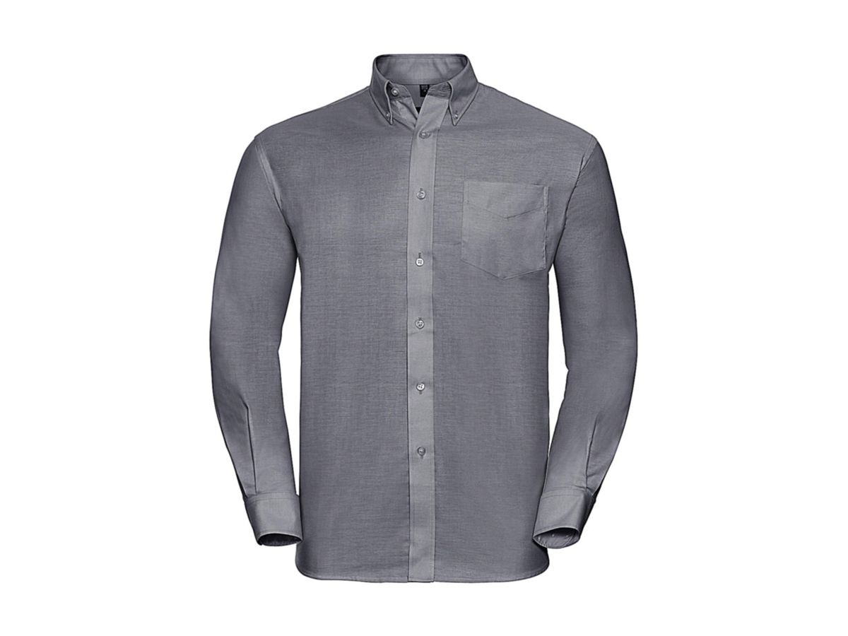 Oxford Shirt LS / Herrenhemd  Gr. S - silver, 70% CO / 30% PES, 135 g/m2