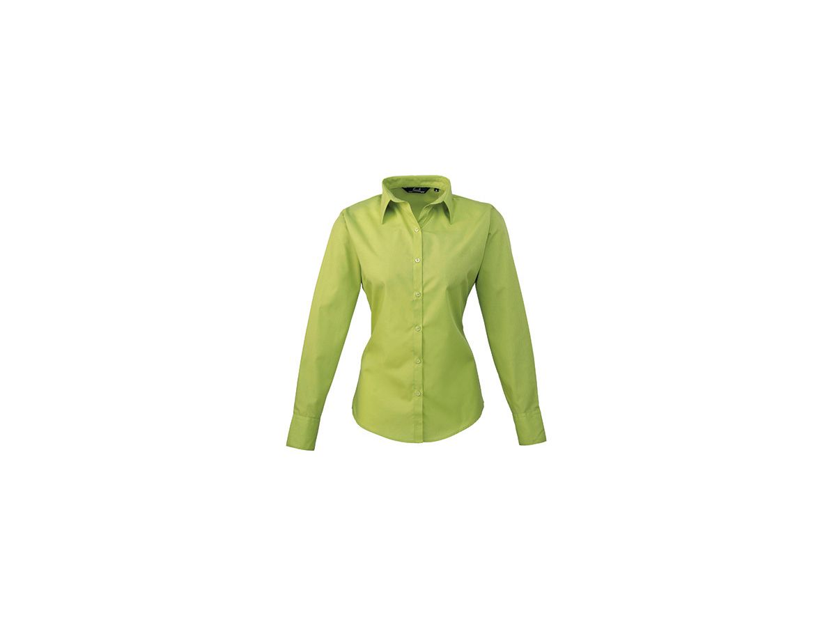 Poplin Long Sleeve Hemd, lime - Premier Workwear Ladies Gr. 34/XXS
