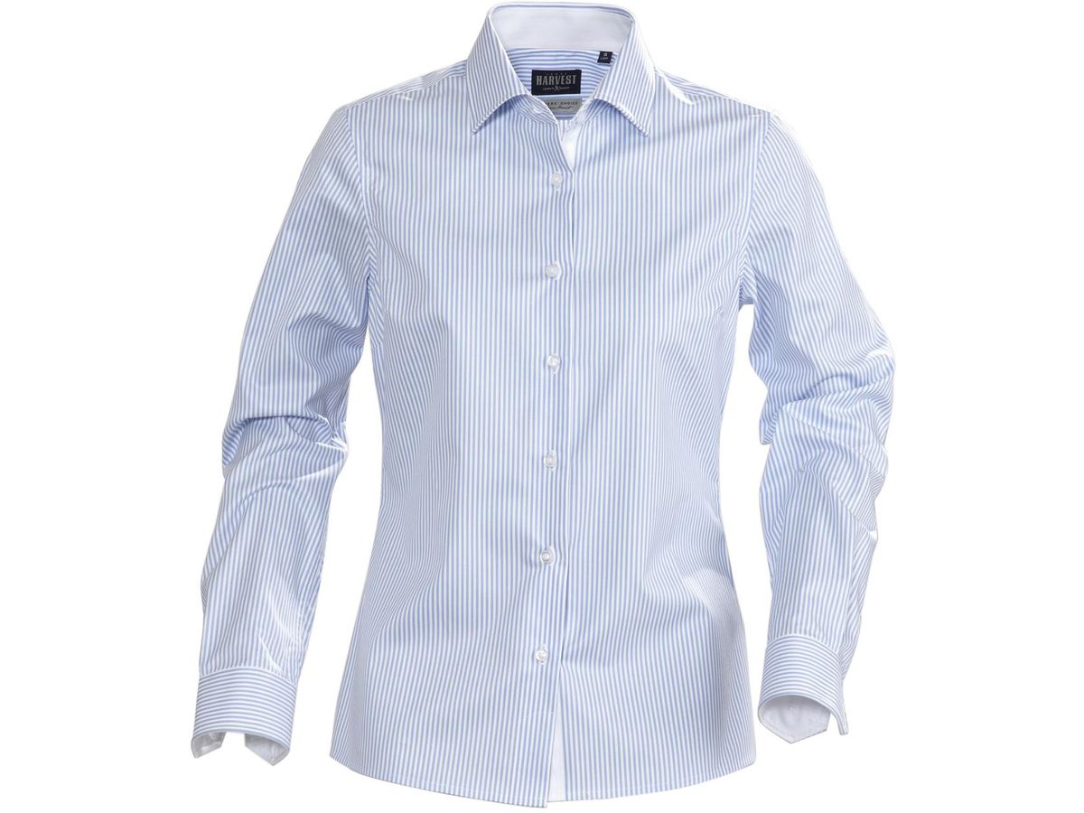 HARVEST RENO LADIES Hemd hellblau Gr. XL - mit Knopfleiste, 100% gekämmte Baumwolle