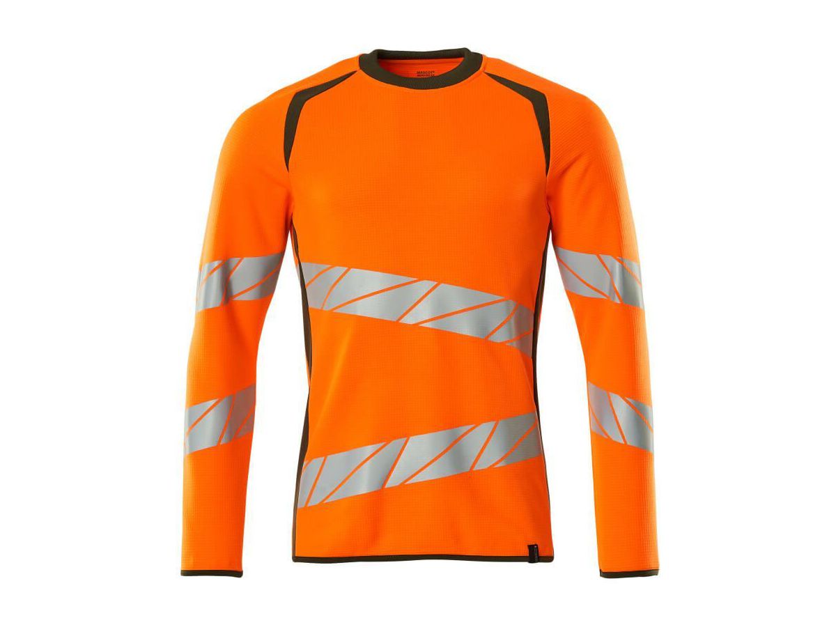 Sweatshirt Premium zweifarbig, Gr. 2XLO - hi-vis orange/moosgrün