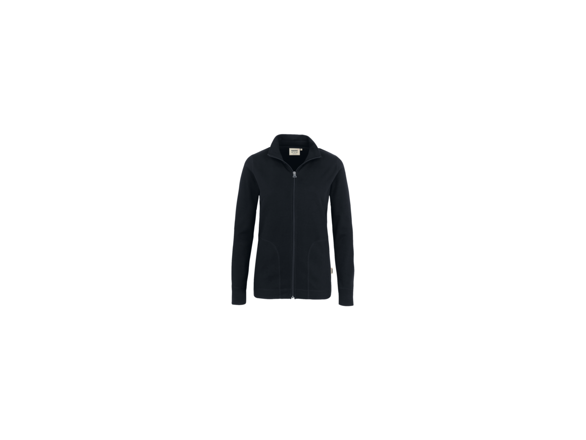 Damen-Interlockjacke Gr. L, schwarz - 100% Baumwolle