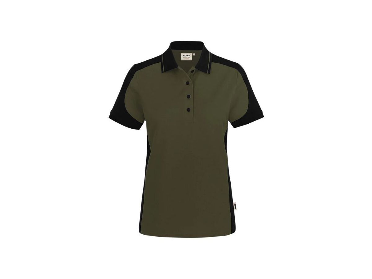 Poloshirt Mikralinar Contrast Gr. S - olive/schwarz