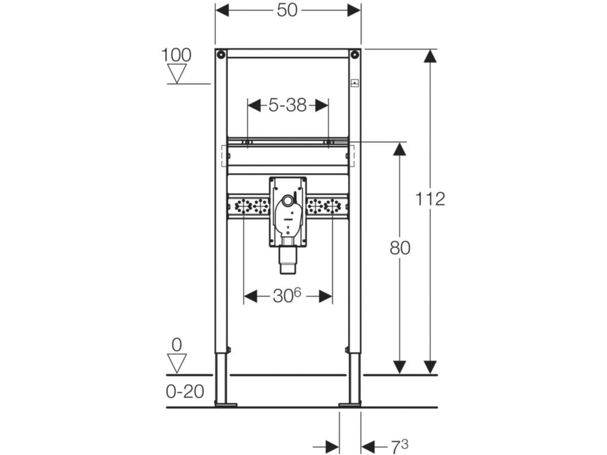 Geberit Duofix Element für Waschtisch - mit Unterputz-Sifon, Typ 112