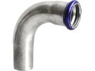 Bogen 90° mit Steckende Inox 18 mm