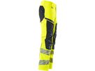Hose mit Knietaschen, Stretch, Gr. 76C56 - hi-vis gelb/schwarzblau, 92% PES/8%EL