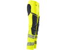 Hose mit Knietaschen, Stretch, Gr. 76C48 - hi-vis gelb/schwarzblau, 92% PES/8%EL