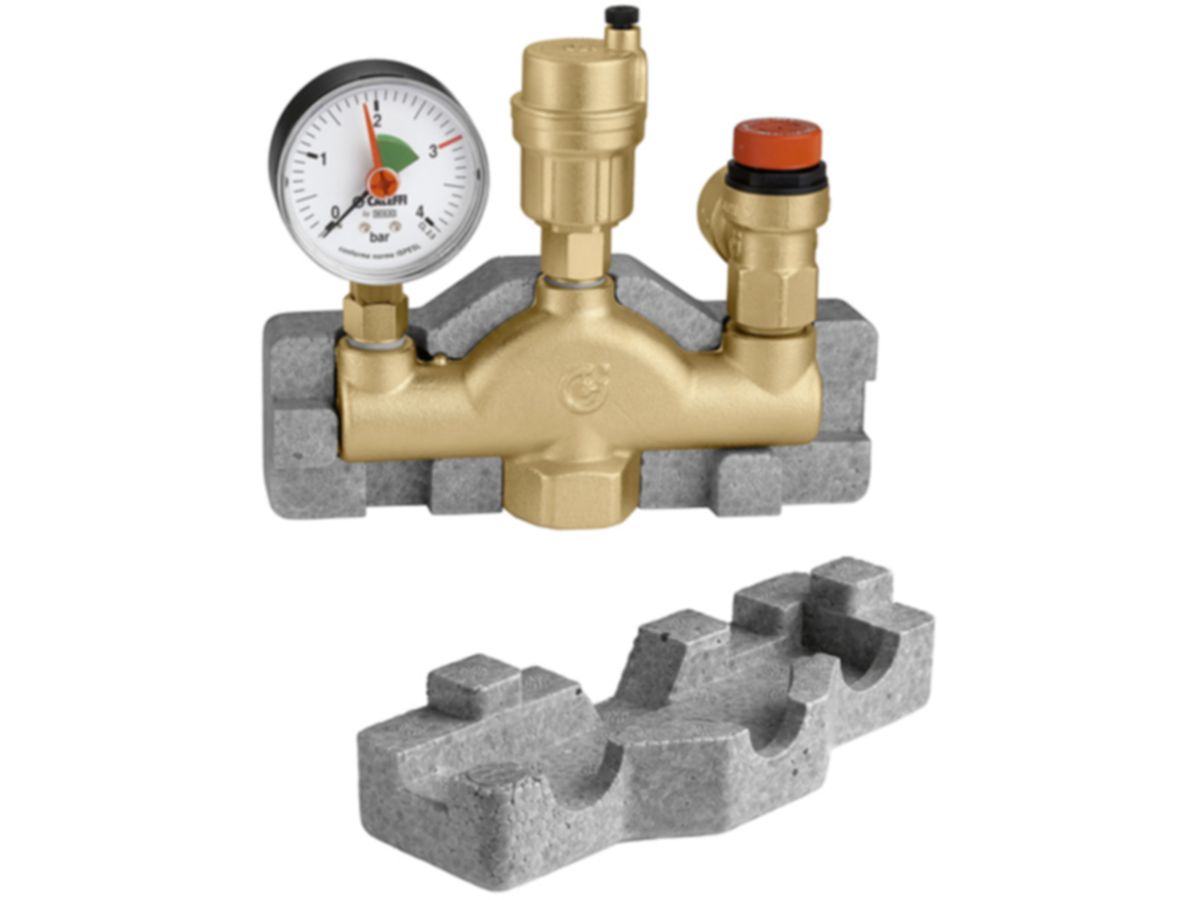 Kesselsicherheitsgruppe Caleffi Typ 302 - 1" 3 bar, mit Isolierung