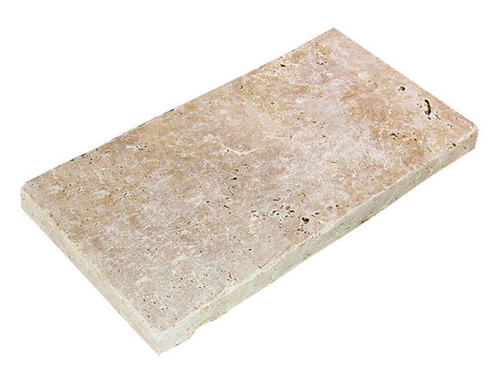 Travertin Platten beige - gesägt / getrommelt