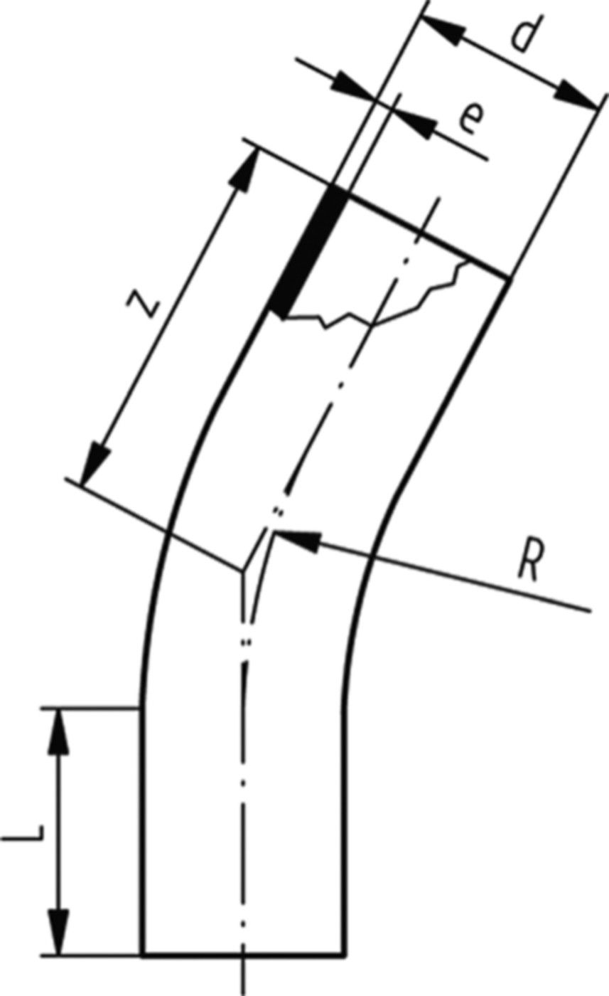 Bogen 11° nahtlos PE100 S-5 SDR 11 - 5 bar Gas / 16 bar Wasser