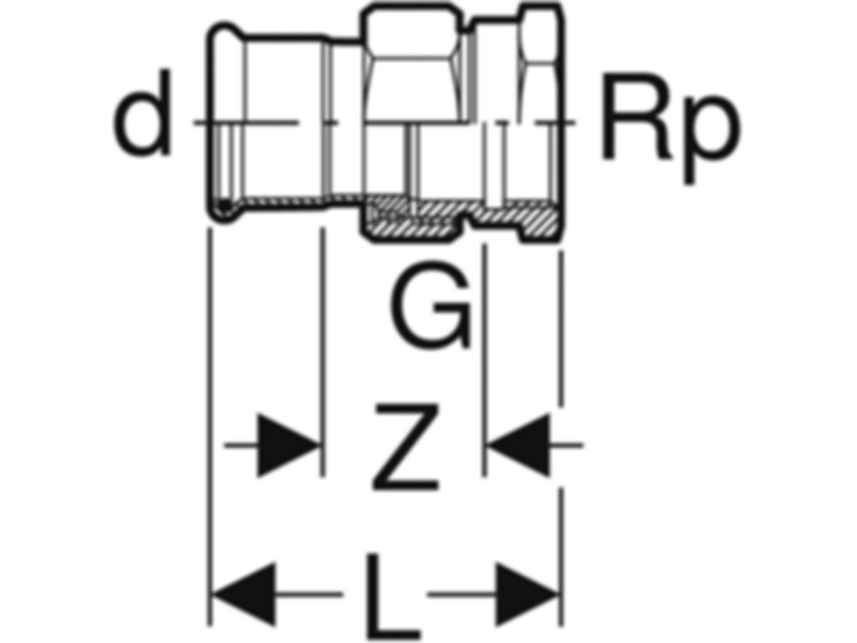 MPF-Durchg.Verschr. flach, IG 54-  2"