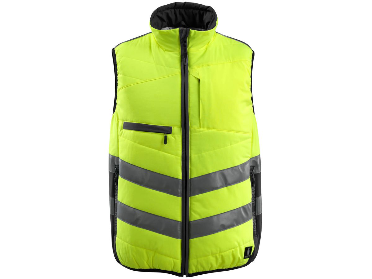 Winterweste GRIMSBY, Gr. M - hi-vis gelb/schwarz, 100% PES