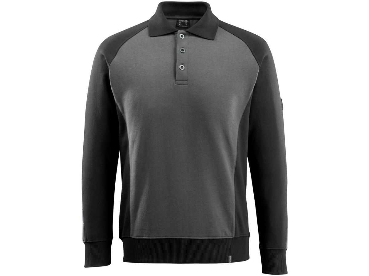 Magdeburg Polo-sweatshirt Gr. XS - dunkelanthrazit/schwarz, 60% CO/40% PES