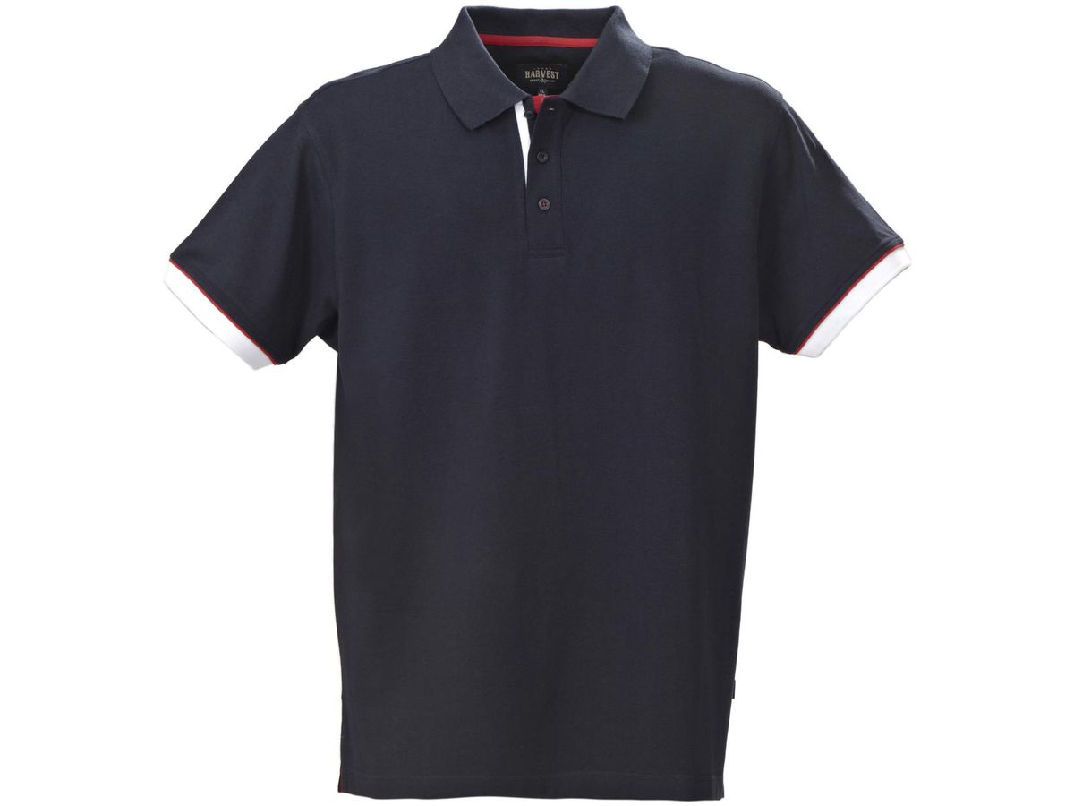 HARVEST ANDERSON Herren Poloshirt G. 2XL - mit Knopfleiste, marine, 100% Baumwolle