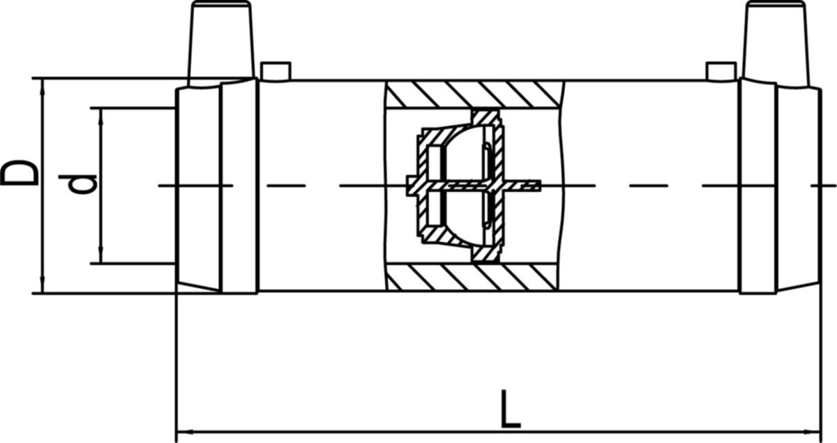 HDPE FRIALEN PE 100 SDR 11 Langmuffen m. - leicht entfernbarem Anschlag / PN16