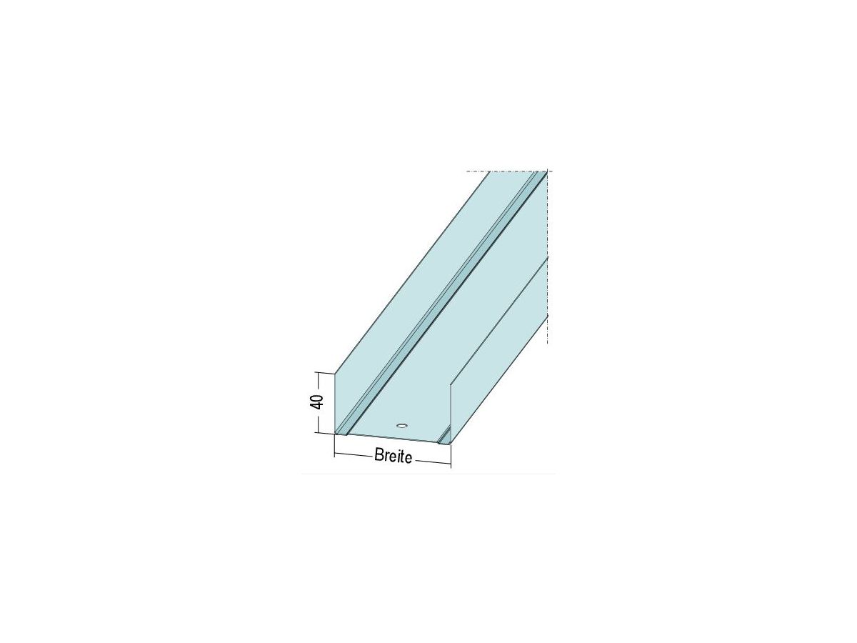 UW 100-0.60 U-Wandprofil 40x100x40mm