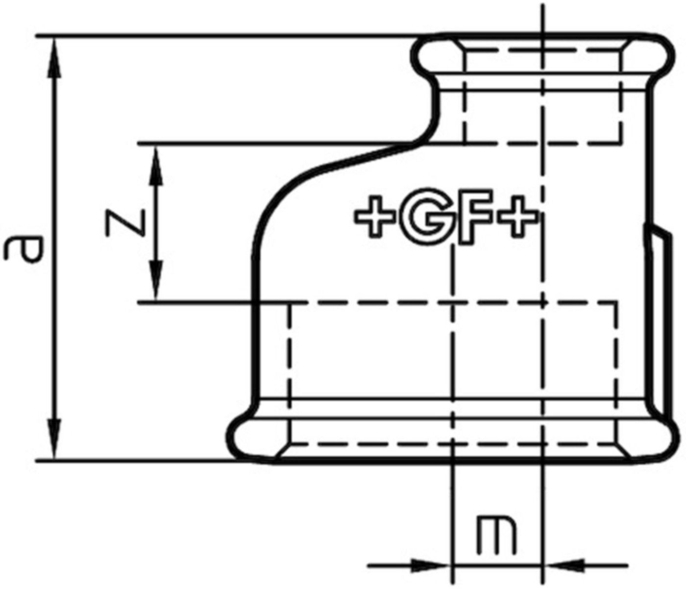 Muffe exzentrisch +GF+ 260 verzinkt - reduziert