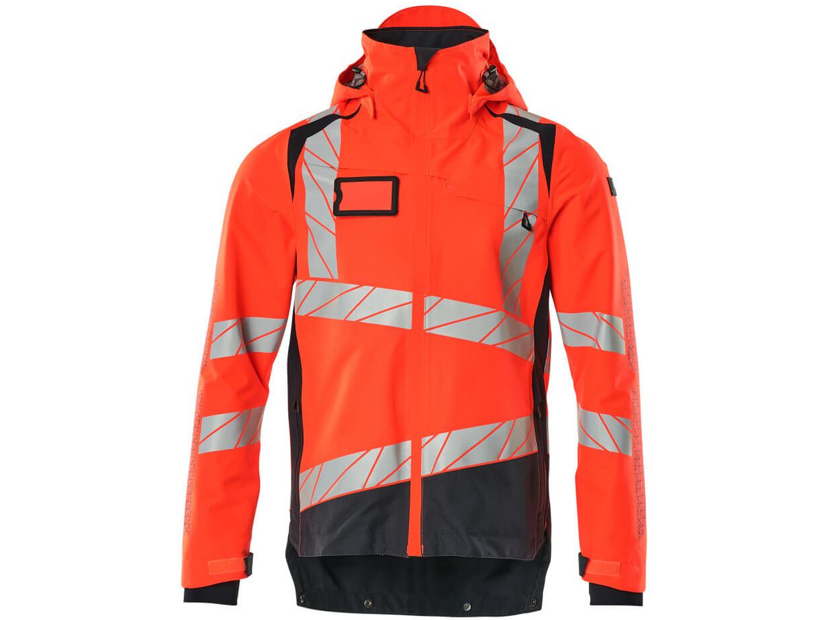 Hard Shell Jacke leichtes Futter Gr. 5XL - hi-vis rot/schwarzblau, 100% PES