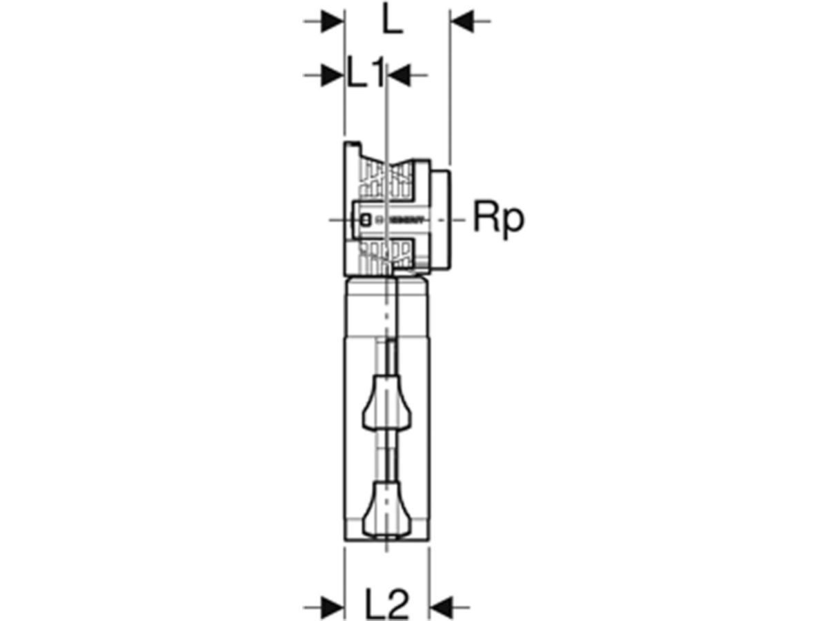 PushFit Doppelanschl.Dose 90°,16-20-1/2"