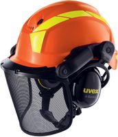 UVEX pheos forestry Schutzhelm orange - mit Metallvisier und Gehörschutz