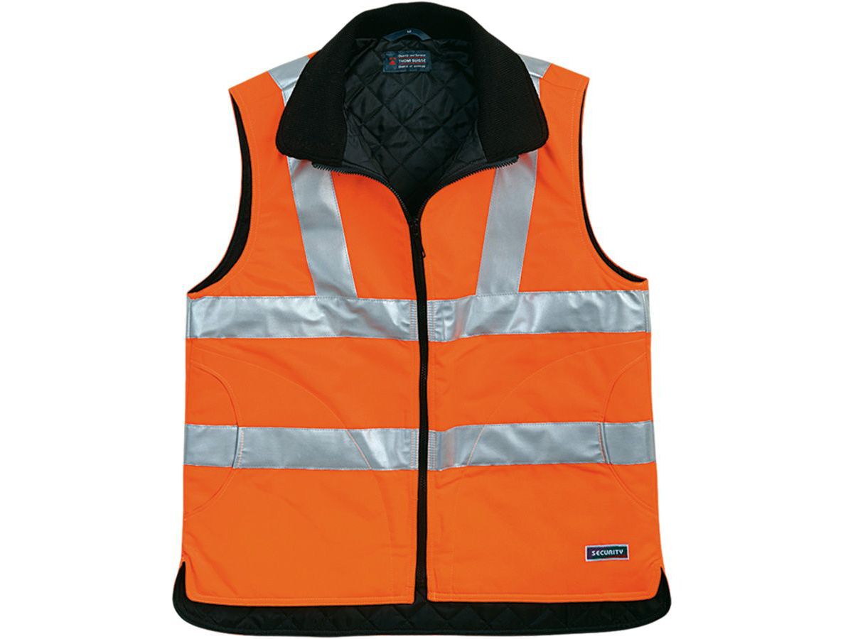 Warnweste SECURITY, Gr. XL - Leuchtoranges Warngilet, Polyestergew.