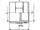 Übergangs Muffe PVC-U PN16 d12-1/4" - Metrisch