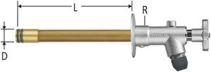 Einsatz mit Auslaufgehäuse Nussbaum - mit Metall-Handrad, Nr. 40064