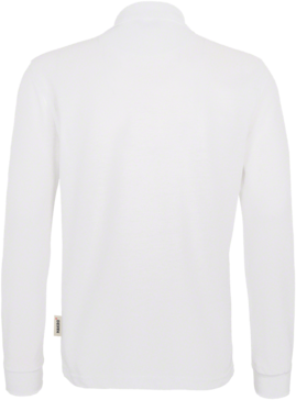 Longsleeve-Poloshirt Perf. Gr. L, weiss - 50% Baumwolle, 50% Polyester, 220 g/m²