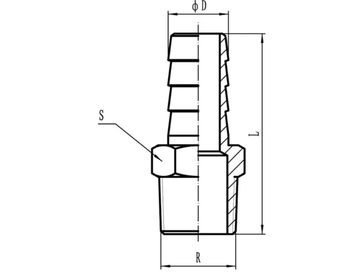 rostfr. Schlauchtülle 3/4"- 20 mm