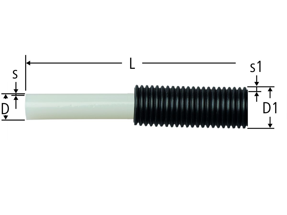 Optiflex Rohr flexibel in Schutzrohr, - in Ringen 16x3,8 à 50m, für 1LU Appar.
