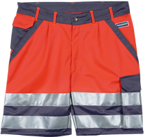 Warnschutz-Shorts - Leuchtrot/graues mit Reflexstreifen