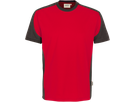 T-Shirt Contrast Perf. L rot/anthrazit - 50% Baumwolle, 50% Polyester