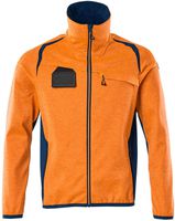 Fleecepullover mit Reissverschl. Gr. 2XL - hi-vis orange/dunkelpetr., 94% PES/6% EL