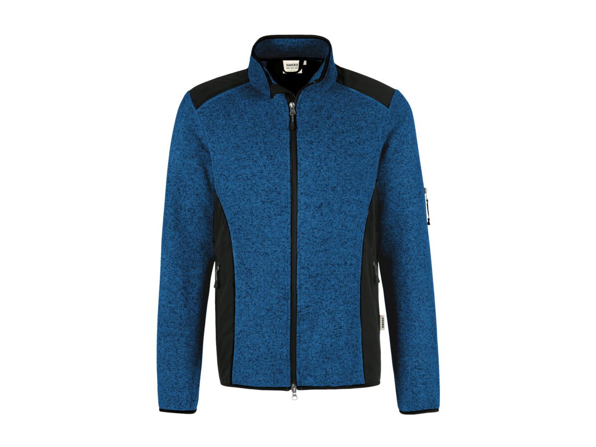 Strickfleecejacke Dawson, Gr. M - royalblau meliert