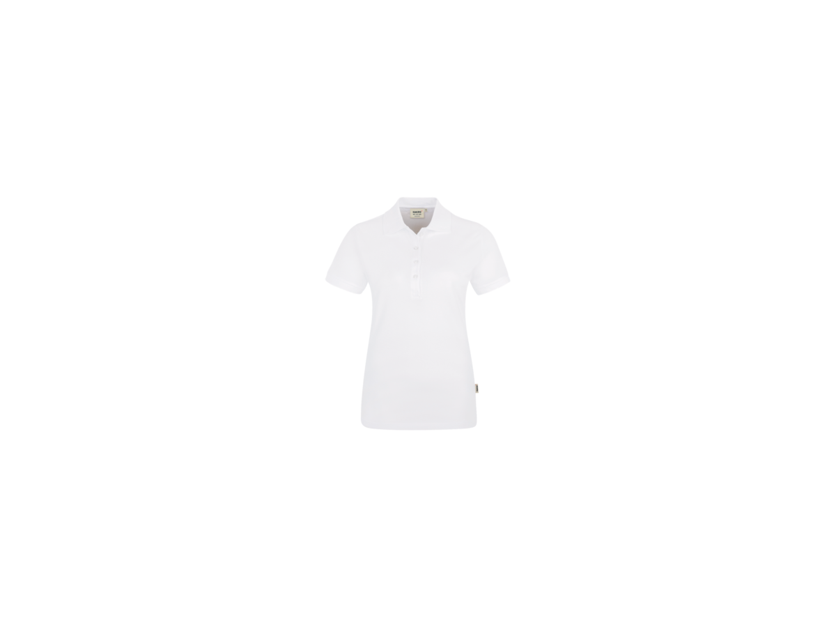 Damen-Poloshirt Stretch Gr. S, weiss - 94% Baumwolle, 6% Elasthan, 190 g/m²