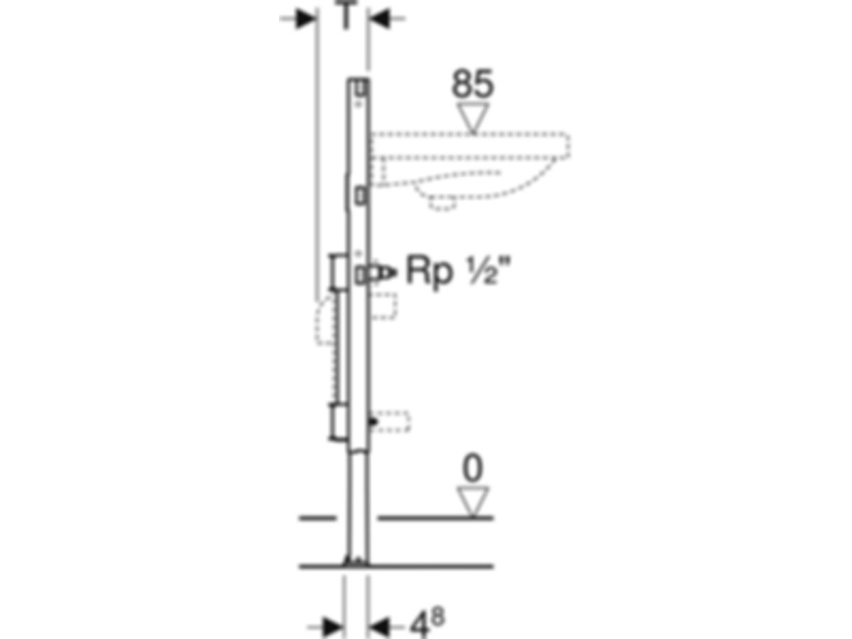 Geberit Duofix Element für Wascht.82-98 - Standarmatur, mit zwei Wasserzählerstr.