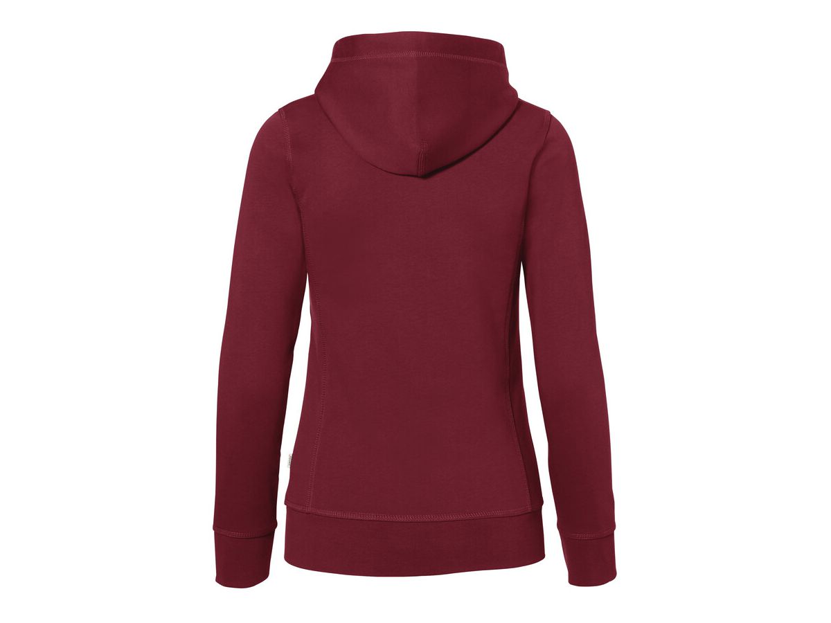 Damen Kapuzenjacke Bonded, Gr. XL - weinrot/silber