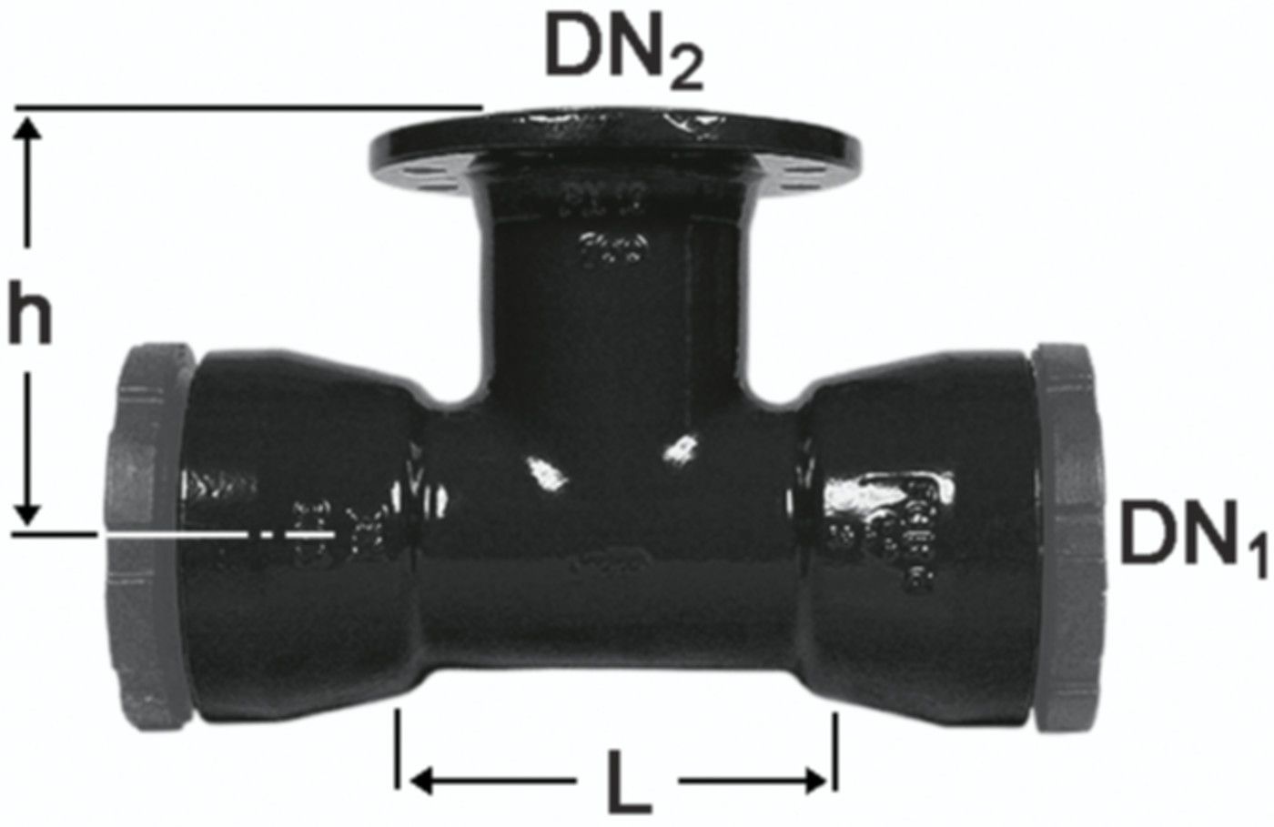 Schraubmuffen-T 2 Muffen/ 1 Flansch - Fig. 2357