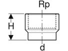 Geberit Anschweissende 50 - 1/2" PE-HD - mit IG  mit Stützring CrNi