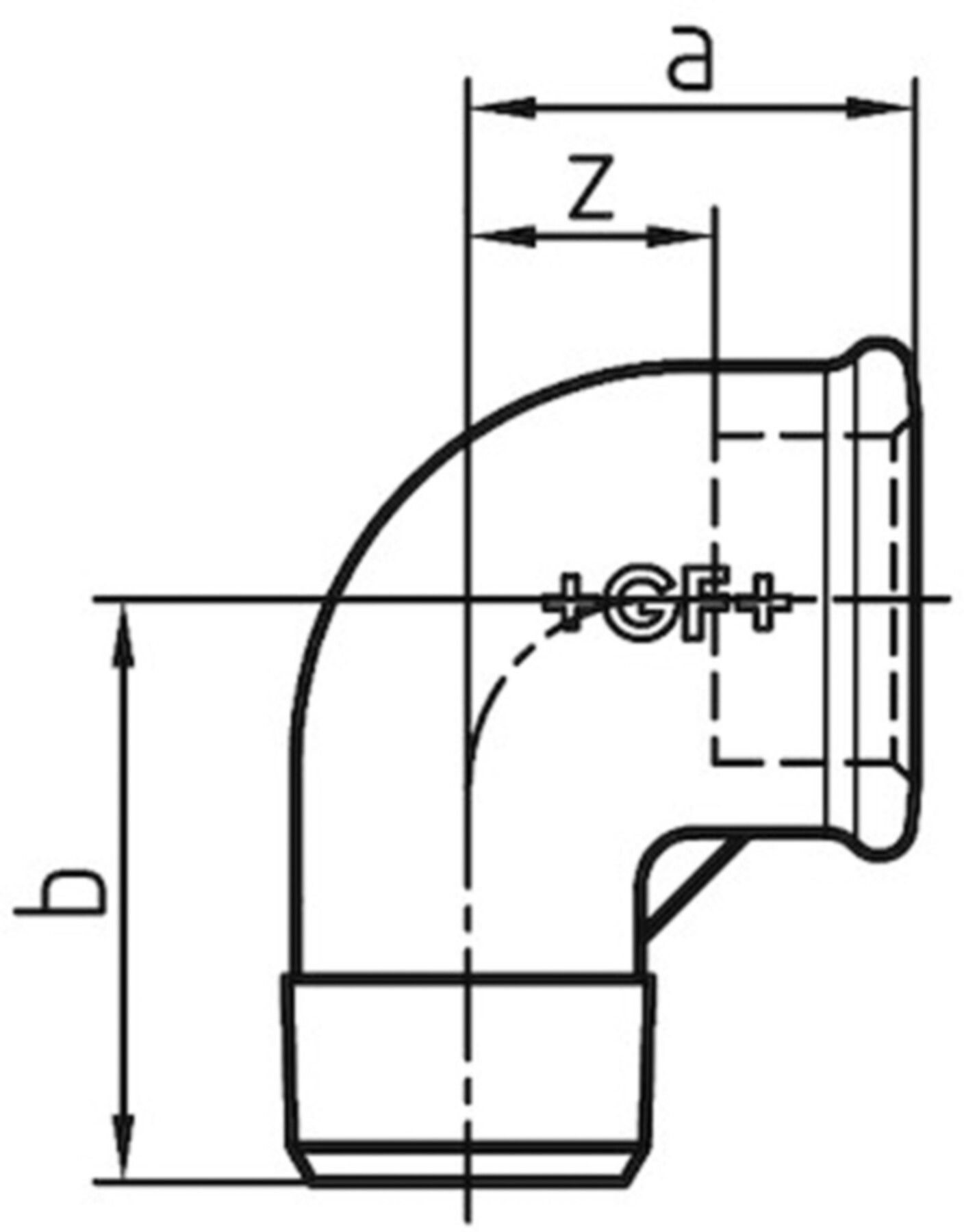Winkel +GF+ 92 verzinkt - Innengewinde reduziert