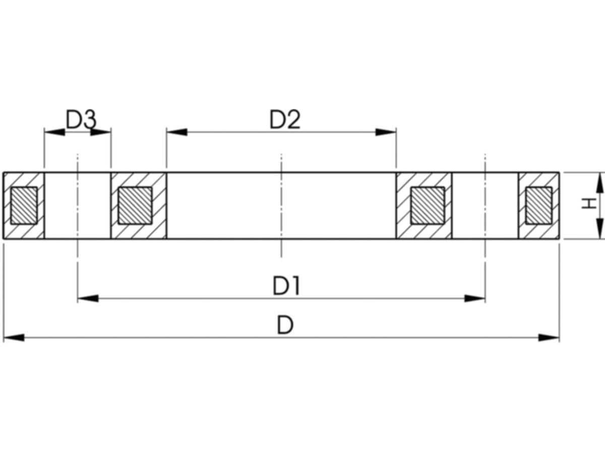 Losflansch Polypropylen m/Stahleinlage - PE110mm / NW100, zu Vorschweissbund