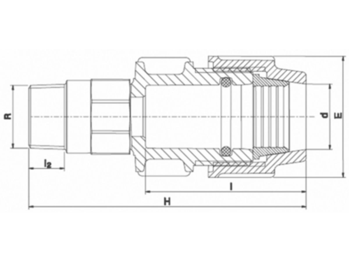 Plasson-Überg. Nr.7720 50x11/4" - mit Messing AG