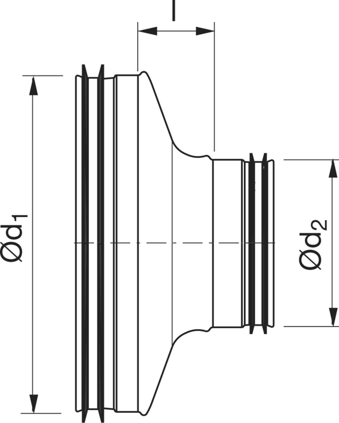 Spiralrohrreduktion zentrisch RCU