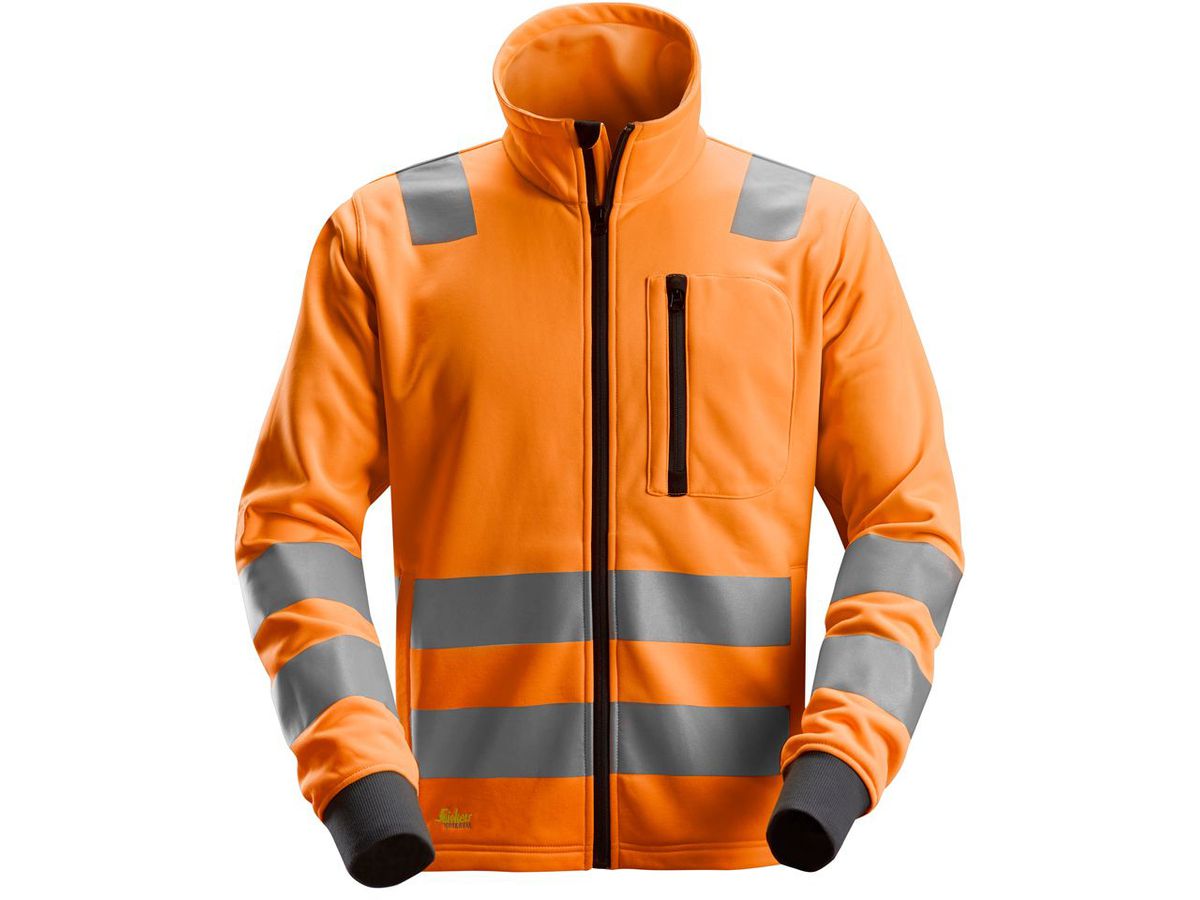 AllroundWork High-Vis FZ Jacke, Gr. 3XL - hi-vis-orange, 100% PES-fleece, 235 g/m²