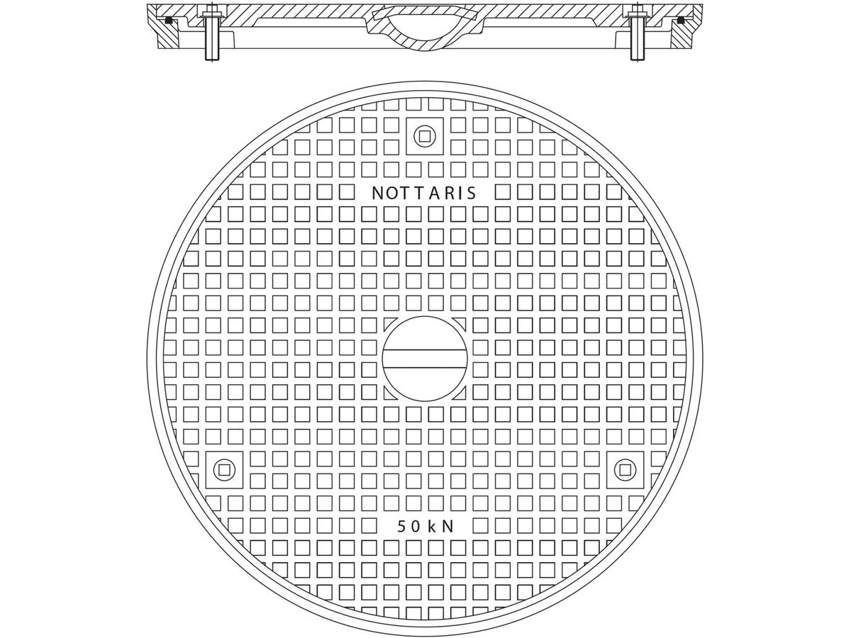 Schachtabdeckung Fig. 27S, 50kN - Handgriff/Uni-Griff, Schraubverschluss